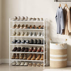 Nunsino Shoe Rack, Metal Shoe Organizer, 6 Tier Garage Shoe Rack Max Holds 30 Pairs,Shoe Storage Shelf for Closet,Entryway,White - Image 2