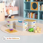 Ohmlove 6 Pack Plastic Storage Baskets with Bamboo Lids for Organization - Image 5