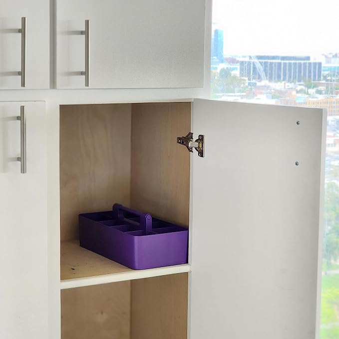 8 Compartments DIY Dividers,Large caddy, Multi Purpose, Simple, Portable, Stackable, Modern Solution for School, Office,MADE IN USA (Royal Purple) - Image 6