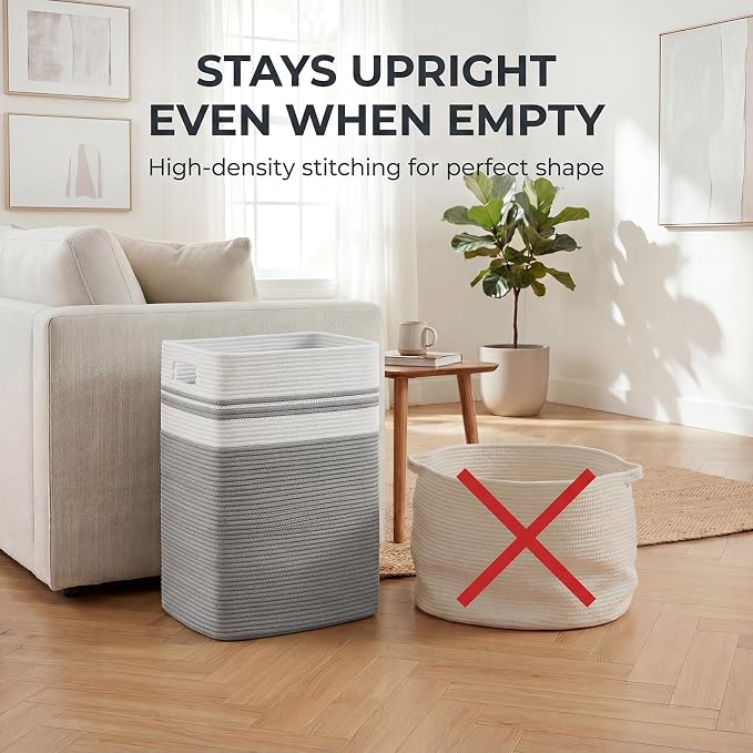 OIAHOMY 91L Laundry Hamper, XXXLarge Collapsible Laundry Basket Gray - Image 5
