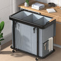 Rolling Laundry Hamper with Wheels, Laundry Hamper 3 Section with Lid Gray by ELOWEN