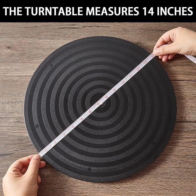 HSTECH 14 Inch Heavy Duty Rotating Swivel Stand - Lazy Susan with Steel Ball Bearings for Model Base/Rotating Plants/Crafts Stand Monitor/TV/Monitors/Potted Plants (360˚ Rotation) - Image 6