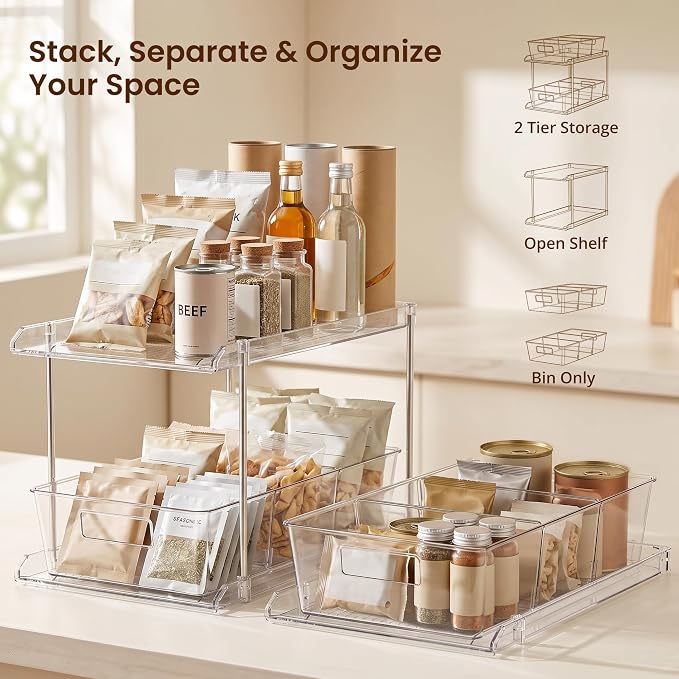 Fabspace Bathroom Under Sink Organizers and Storage, 2 Tier, 3 Packs - Image 4
