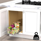 Simple Houseware Pull-Out Cabinet Sliding Basket, 17.2Dx9.7Wx5H, Chrome - Image 2