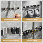Broom Holder Wall Mount, Mop Organizer, 5 Racks, 4 Hooks, Heavy Duty - Image 5