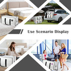 6 Pack Moving Bags Heavy Duty 210GSM with Full-Open Side Zipper, 93L 65lbs Waterproof Foldable Storage Totes for College Dorm Move-In, Moving Boxes Alternative & Home Organization,White - Image 9