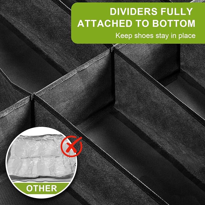homyfort Shoe Organizer Under Bed, Fits 32 Pairs, Under bed Shoe Storage Boxes with Study Handles and Clear Cover, zapateras organizer for shoes, set of 2 - Image 9