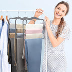 Closet Organizers and Storage,Pants Hangers Space Saving Velvet Hanger | Organization and Storage,Dorm Room Essentials for College Students Girls,Home Organization Scarf Jeans Hangers-2 Pack - Image 5