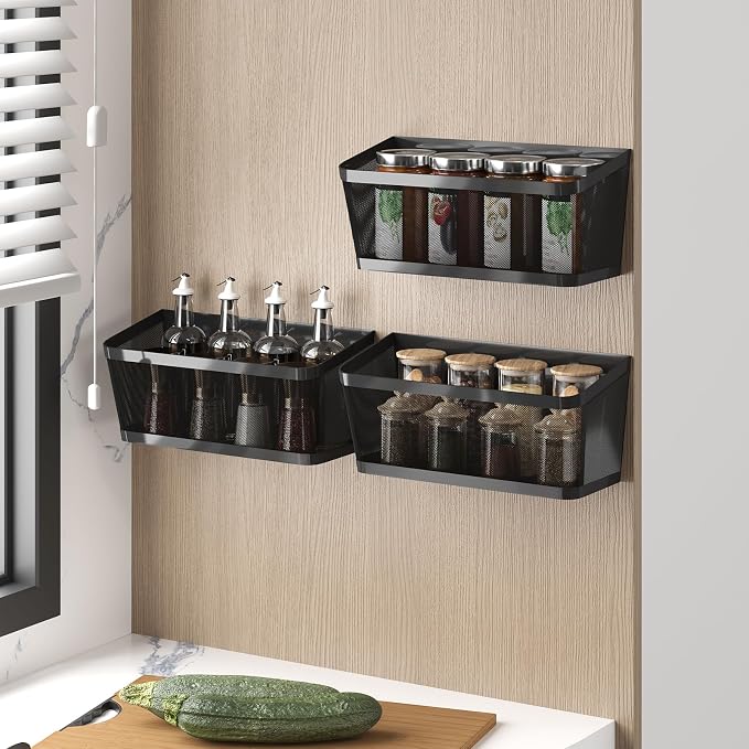 3 Pack Hanging Wall Storage Baskets, Heavy Duty Metal Wire Baskets - Image 6