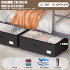 EE-RoomWorld Underbed Storage Bins With Wheels, No Assemble Required 10 inches Height Large Capacity Rolling Underbed Shoe Storage Containers，Dorm Underbed Storage Drawers - Image 2