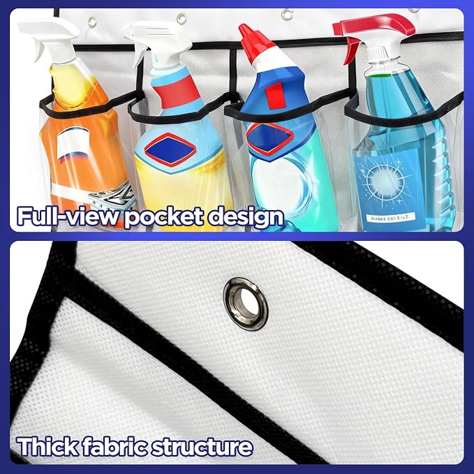Clear Cleaning Supplies Organizer,Cleaning Products 24 Large Pockets - Image 5