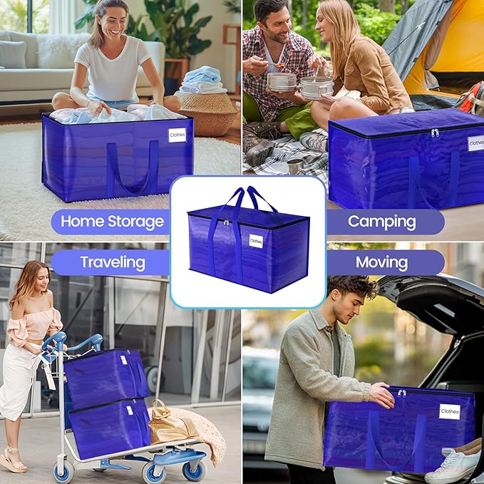 FabSpace 8 Pack Moving Storage Bags Heavy-Duty with Zippers for Clothes - Image 7