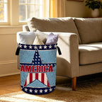 Vintage American Star Laundry Basket Foldable Oxford Laundry Hamper With Handle For Room Bathroom Bedroom - Image 5