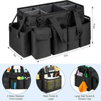 Cleaning Caddy Bag,Extra Large Cleaning Supplies Organizer with Handle for Housekeepers,Black - Image 4