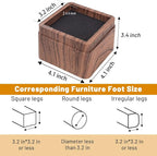 BTSD-home Wood Bed Risers 3 Inch, 8 Pack - Image 2
