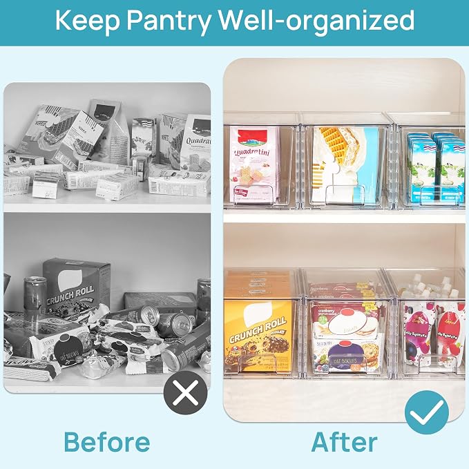 Vtopmart 4 Pack Stackable Clear Pantry Storage Drawers, Large - Image 5