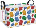 QUEENLALA Rectangular Collapsible Laundry Basket with Side Handles, Blocks by QUEENLALA