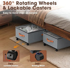 Eastherry Under Bed Storage Containers with Wheels, 9.5 inches Higher Underbed Shoes Blankets Clothes Toy Storage Drawers for College Dorms Bedrooms Nursery Rooms Organization, 2 Pack to be Assembled - Image 4