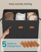 SONGMICS 160L Laundry Hamper, 4-Compartment Laundry Sorter with Lid - Image 4