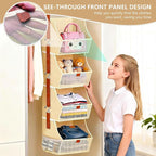 Fabric Hanging Closet Clothes Organizers and Storage Detachable 4 Tier - Image 4
