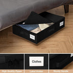 Vincona Under Bed Storage with Wheels, 2 Pack Under Bed Storage Containers with Label Holders for Clothes, Shoes and Blankets, Rolling Underbed Shoe Organizer with Cover, Black (23.6 x 15.7 x 7.28 in) - Image 4