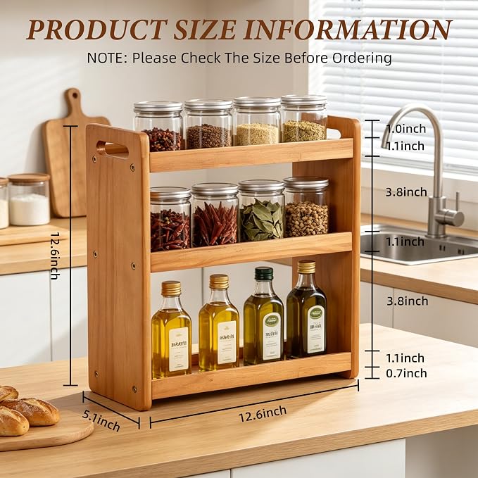 Bathroom Counter Organizer, 3 Tier Bathroom Countertop Organizer, Bathroom Counter Shelf, Wooden Makeup Organizers Countertop, Bathroom Vanity Organizers and Storage for Bedroom, Gifts - Image 3