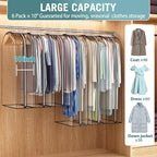 Liuoud Clear Garment Bags for Hanging Clothes 10” Gusseted, 6 Pack, 40”&50” | Suit Bags for Closet Storage with Large Metal Zipper, Breathable odorless Hanging Plastic Clothes Cover for Coat Dress Fur - Image 2