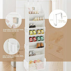 Criusia Shoe Storage, Over the Door Shoe Organizer, Hanging Closet Shoe Storage with Large Deep Pockets, Fits 16–24 Pairs of Sneakers, Sandals, Boots, White - Image 5