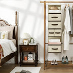 GRANNY SAYS Hanging Closet Organizer, 5 Drawers, 6 Shelves, 6 Pockets | Hanging Closet Organizer with 5 Different Drawer Designs, 6 Shelves & Reinforced Structure for Organized Small Space, Beiges - Image 9