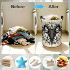 Gothic Skull Laundry Basket Foldable Laundry Hamper With Handles Clothes Storage Bucket Organizer Laundry Bag For Bedroom Bathroom Laundry Storage 19.6 x 15.7 - Image 4