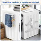 Laundry Room Organization and Storage Magnetic Dryer Ball Holder with Magnetic Hanger Holder, Magnetic Lint Bin for Washer Dryer, Iron Basket Dryer Ball Container, Magnetic Laundry Organizer (White) - Image 6