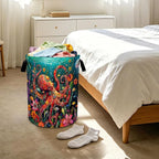 Octopus Flower Laundry Basket Foldable Laundry Hamper With Handles Clothes Storage Bucket Organizer Laundry Bag For Bedroom Bathroom Laundry Storage 19.6 x 15.7 - Image 6