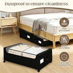 Under Bed Storage with Wheels, 2 Pack Under Bed Storage Containers, 10.6 inches Tall Underbed storage bins on Wheels, Rolling Under the Bed Metal Drawers for Clothes, Blankets, Shoes (XXXL, 90L) - Image 4
