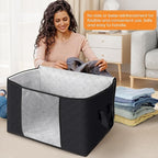 Fab totes 90L Clothes Storage, Foldable Thick Fabric Blanket Storage Bags | Foldable Containers with Zippers,Window and Handles for Organizing Bedroom, Closet, Comforter, Bedding,Dorm essentials - Image 3