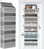 Over The Door Organizer Storage Large Capacity Hanging Bedroom Storage | 5 Shelves, 40 LB Capacity, Foldable Mesh Design, Clear Window, Sturdy, Large Storage Organizer for Nursery, Pantry & Closet by WiseLife