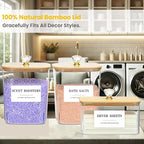 3 Pack Plastic Laundry Pods Container & Dryer Sheet Holder with Lids, Labels & Scoops - Laundry Powder Container for Laundry Room Organization and Storage - Image 2