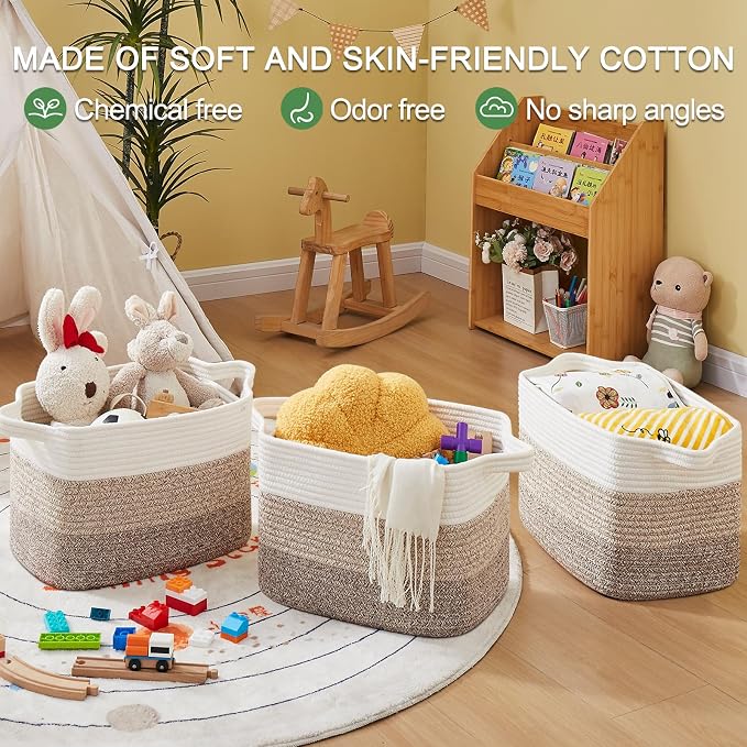 OIASKET Storage Basket for Organizing 3 Pack, Woven Baskets for Storage - Image 5