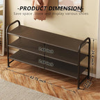 INGIORDAR 3 Tier Long Shoe Rack Organizer for Closet Metal Shoe Storage - Image 3