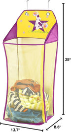 Store & Score Over The Door Hanging Kids Fun LED Cheerleader Light-Up Collapsible Mesh Laundry Hamper, Toy Chest, Heavy Duty Metal Hooks Included. Patent Pending. - Image 5