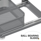 2 Pack 18.5IN-Depth Under Sink Organizer With Next-Gen Ball-Bearing Slides,2-Tier Precision Mesh Pull Out Cabinet Storage for Bathroom&Kitchen,Height Adjustable Drawers Shelf,Anti-rust-Grey - Image 3