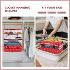 Surblue Hanging Closet Storage Bag Collapsible 3-Shelf Washable Oxford Fabric with 2 Hooks (XL 17.71 * 11.81 * 20in, Snow) - Image 2