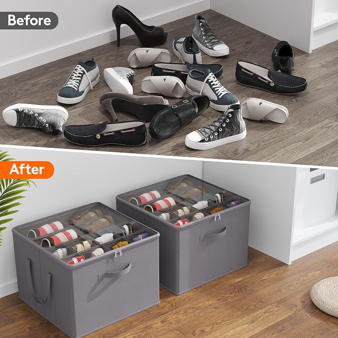 Lifewit Shoe Storage Organizer for Closet, Holder Box, 1 Pack, Gray - Image 8