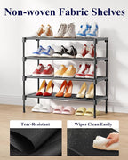 Kitsure Shoe Rack - Non-Woven Shoe Rack Shelf, Shoe Organizer for Closet, Entryway, Garage & Corridor, Stackable Shoe Shelves, X-Large, Black | Shoe Organizer for Closet, Entryway, Garage, Stackable Shoe Shelves, college dorm&apartment essentials - Image 6