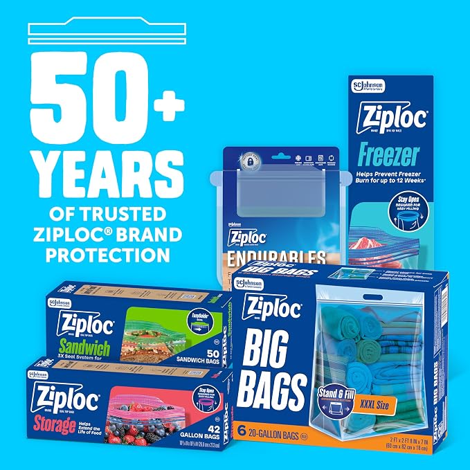 Ziploc Big Bags 20 Gallon XXXL, Reusable Large-Capacity Plastic Storage Bags, 6 count - Image 6