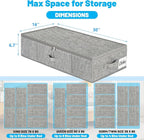 Under Bed Storage Container Bins 2 Pack, Low Profile Foldable Underbed Clothes Storage Organizer W/ Ultra Thick Fabric and Sturdy Bottom/Sides, Dual Zipper Storage Box for Dorm and Home 30x16x6.7" - Image 7