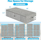 Under Bed Storage Container Bin 3 Pack, Low Profile Foldable Underbed Clothes Storage Organizer W/ Ultra Thick Fabric and Sturdy Bottom/Sides, Dual Zipper Storage Box for Dorm and Home 30x16x6.7" - Image 6