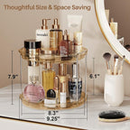 LAMU 2 Pack 2 Tier Lazy Susan Turntable Organizer 9.25'' Rotating Spice Rack Organization for Cabinet, Kitchen, Pantry, Countertop, Bathroom, Vanity, Medicine Cabinet Organizer, Amber - Image 5