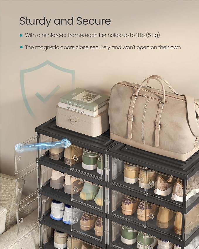 SONGMICS Foldable Shoe Storage Organizer, 9-Tier for 18 Pairs - Image 6
