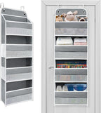 Over The Door Organizer 4 Shelves & 4 Side Pockets, Large Storage Rack by Unknown