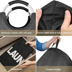 Maxsilan 160L XX-Large Laundry Basket Bag, Collapsible Tall Hamper, Black - Image 6